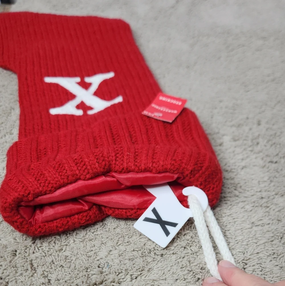 Knit Monogram Christmas Stocking Red X - Wondershop